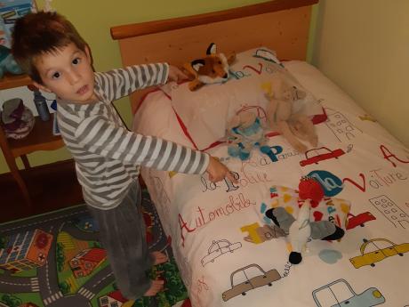 Doudous bien rangés