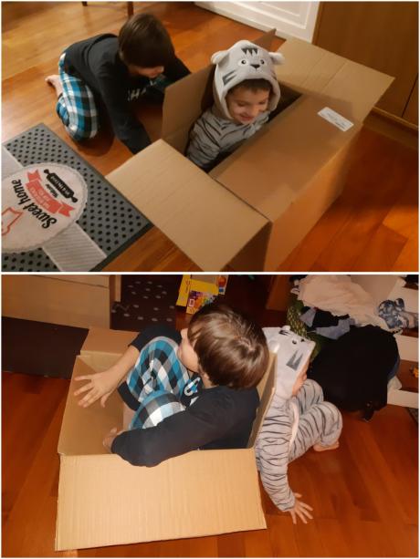 Glisser avec un carton