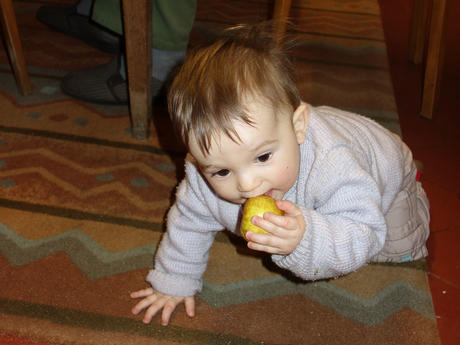 Promenade avec une pomme
