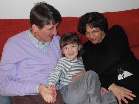 Câlins avec Papou et Mamoune