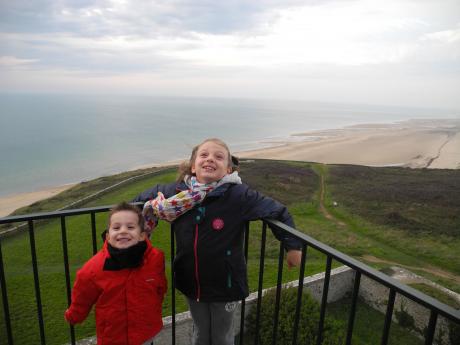 En haut du phare de Carteret