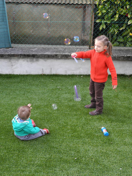Des bulles dans le jardin