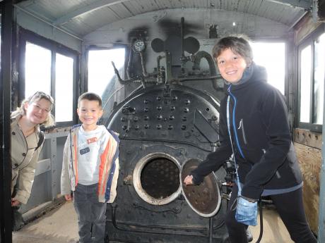 A bord d'une locomotive à vapeur
